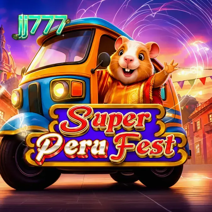 Isang masiglang eksena mula sa Super Peru Fest slot na nagpapakita ng mga simbolo ng pagdiriwang sa Peru.