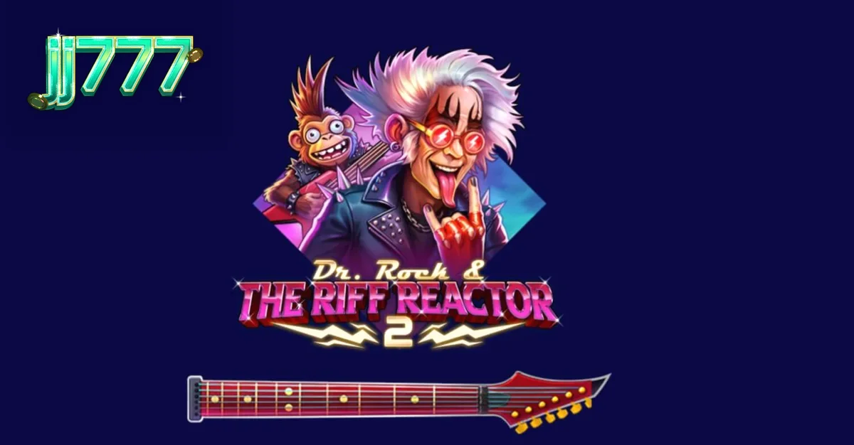 Dr. Rock & the Riff Reactor 2 slot game interface na may neon rock concert theme